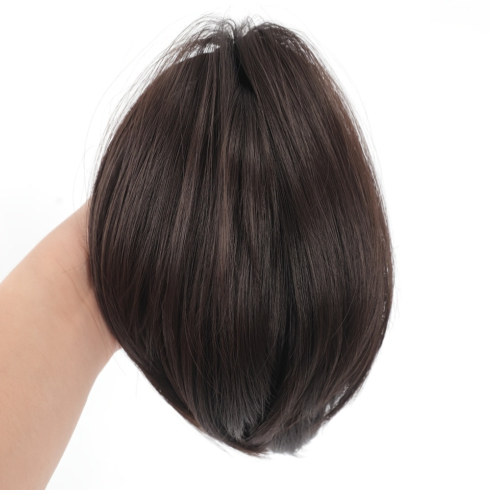 Women's -Looking Straight Black Clip-In Ponytail Wig - High Bun Hairpiece with Secure Hold, Easy to Style, Instant Volume & Length for Short Hair, Casual\u002FParty\u002F\u002F - No Glue\u002FSpray Adhesive Hair Extension