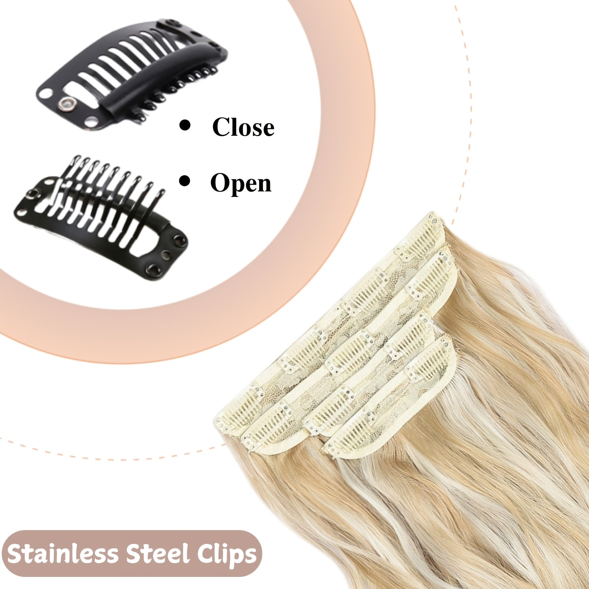4pcs (Full Head) Clip In Hair Extensions Suitable for - Brown Black 24\