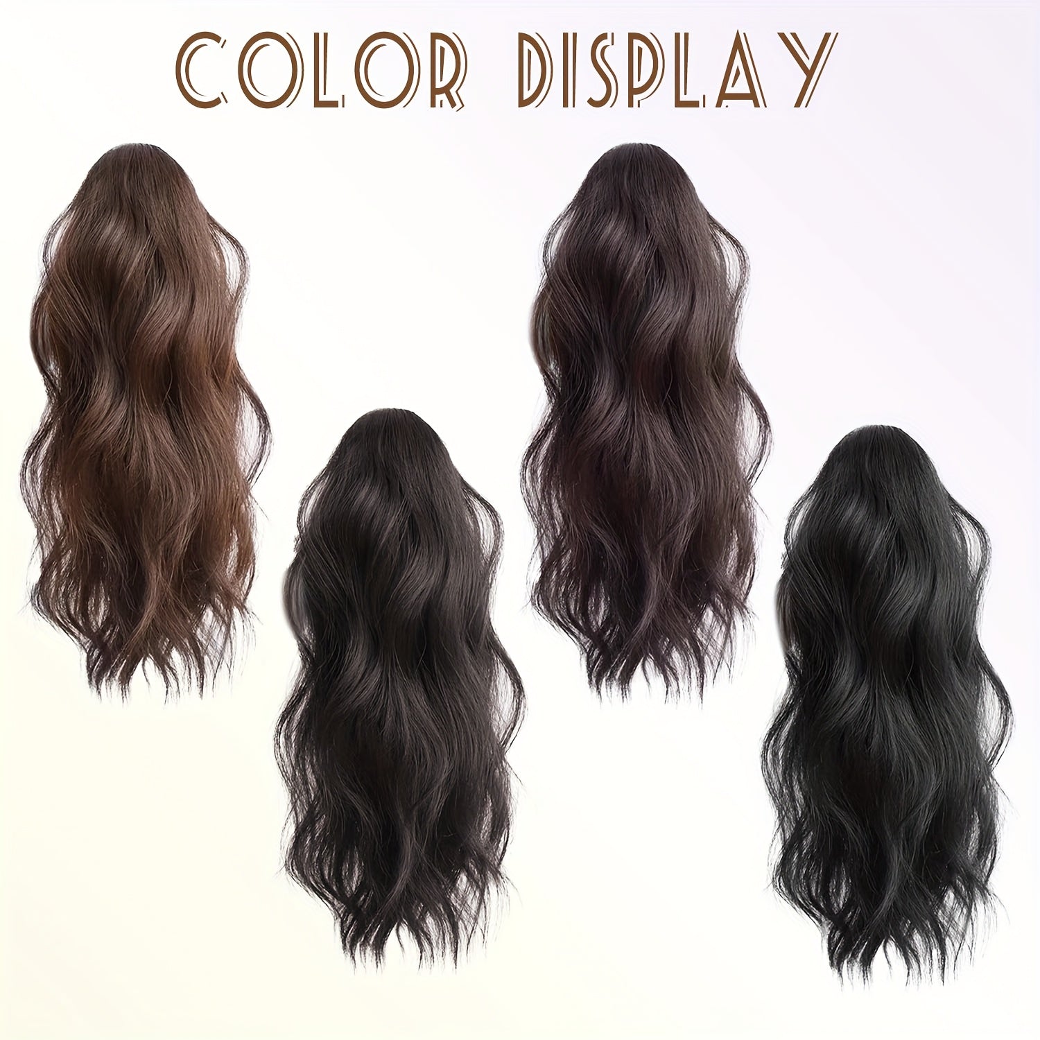 Wavy Ombre Ponytail Extensions 16 Inch Wavy Ombre Ponytail Extensions - Claw Clip In Ponytail Hair Extensions For Women | Synthetic Claw Clip In Pony Tails Hairpieces Fake Pony Tails