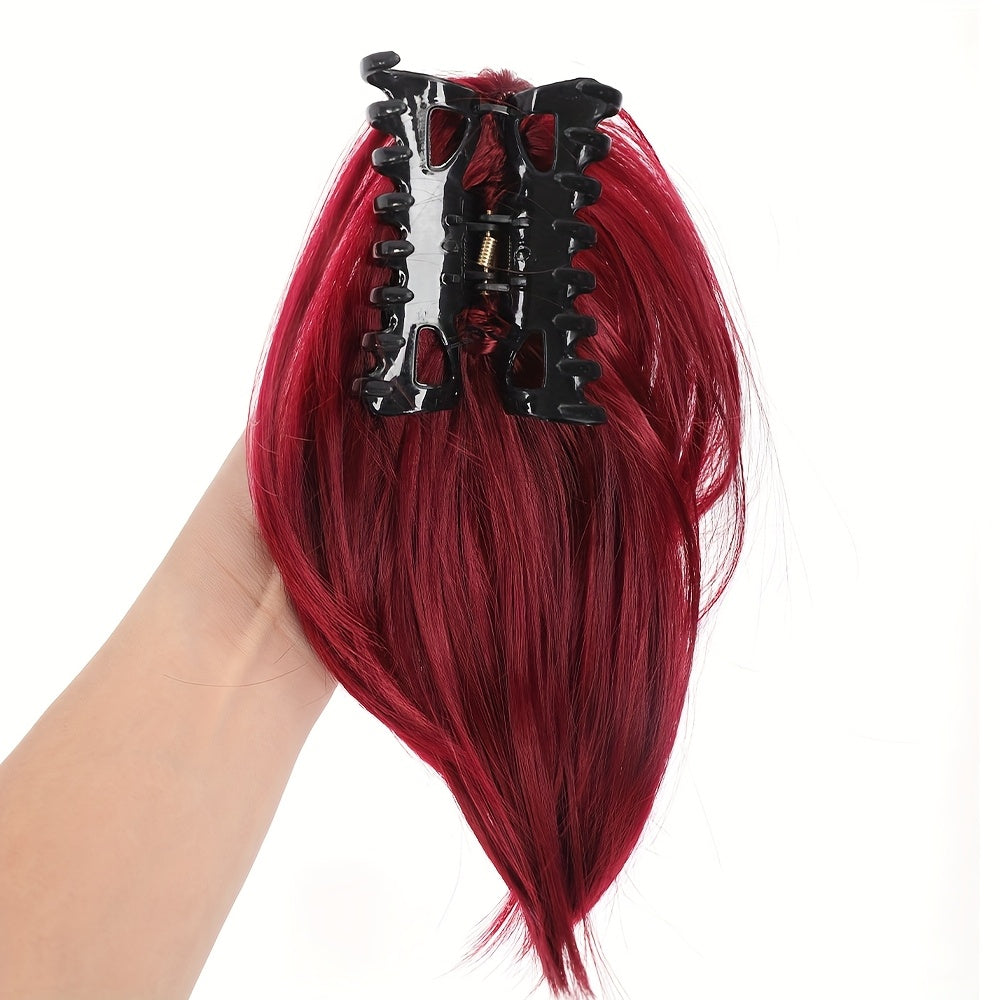 Women's -Looking Straight Black Clip-In Ponytail Wig - High Bun Hairpiece with Secure Hold, Easy to Style, Instant Volume & Length for Short Hair, Casual\u002FParty\u002F\u002F - No Glue\u002FSpray Adhesive Hair Extension