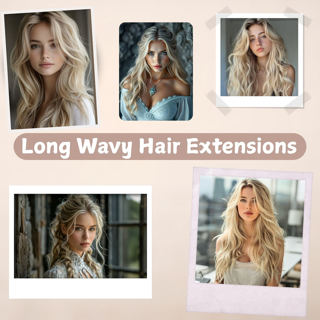 4pcs (Full Head) Clip In Hair Extensions Suitable for - Brown Black 24\