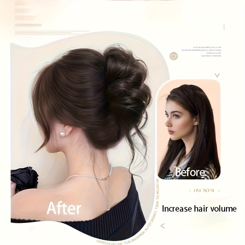 Synthetic Fiber Ponytail Wig That Withstands Heat, Featuring a Mini Comb - a Curly And Bouncy Hairpiece Ideal for Bun Updos, Ponytails, And Buns - Offers an Instant Hairstyle in Various Colors Including Black, Brown, Blonde, Red