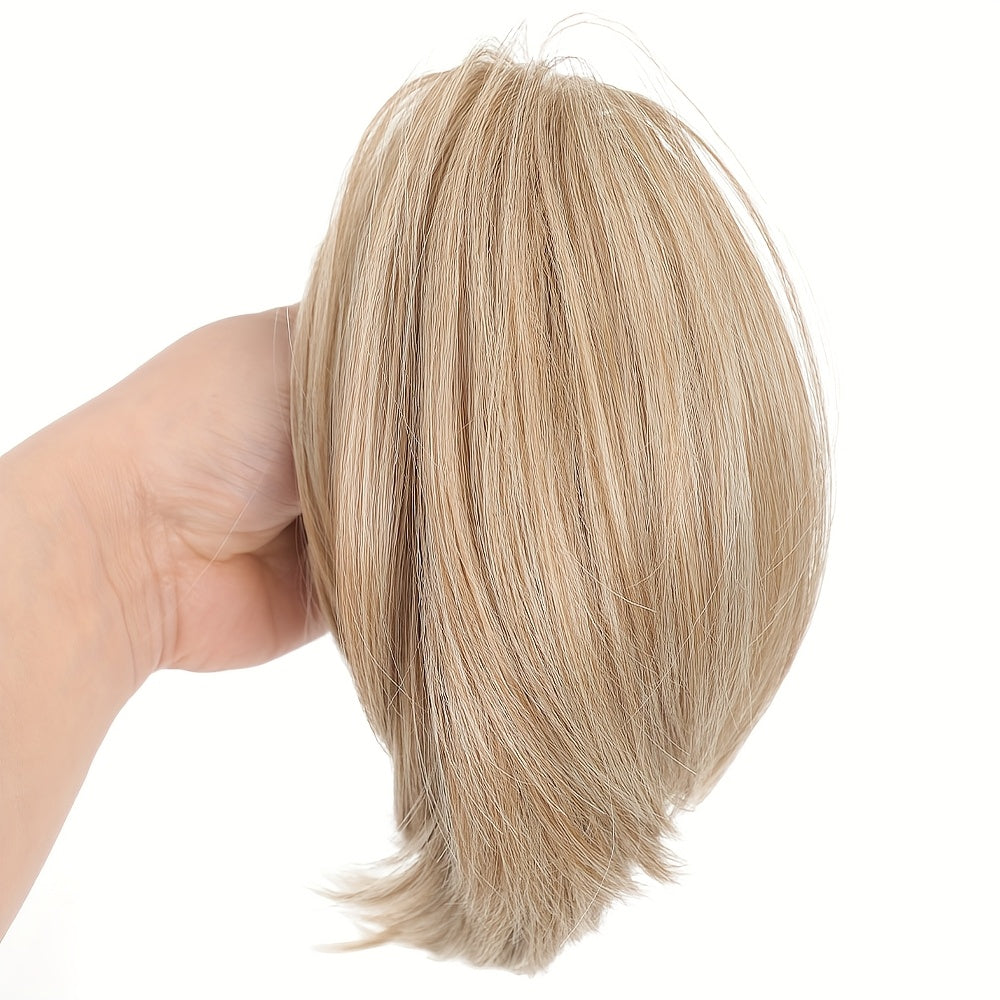 Women's -Looking Straight Black Clip-In Ponytail Wig - High Bun Hairpiece with Secure Hold, Easy to Style, Instant Volume & Length for Short Hair, Casual\u002FParty\u002F\u002F - No Glue\u002FSpray Adhesive Hair Extension